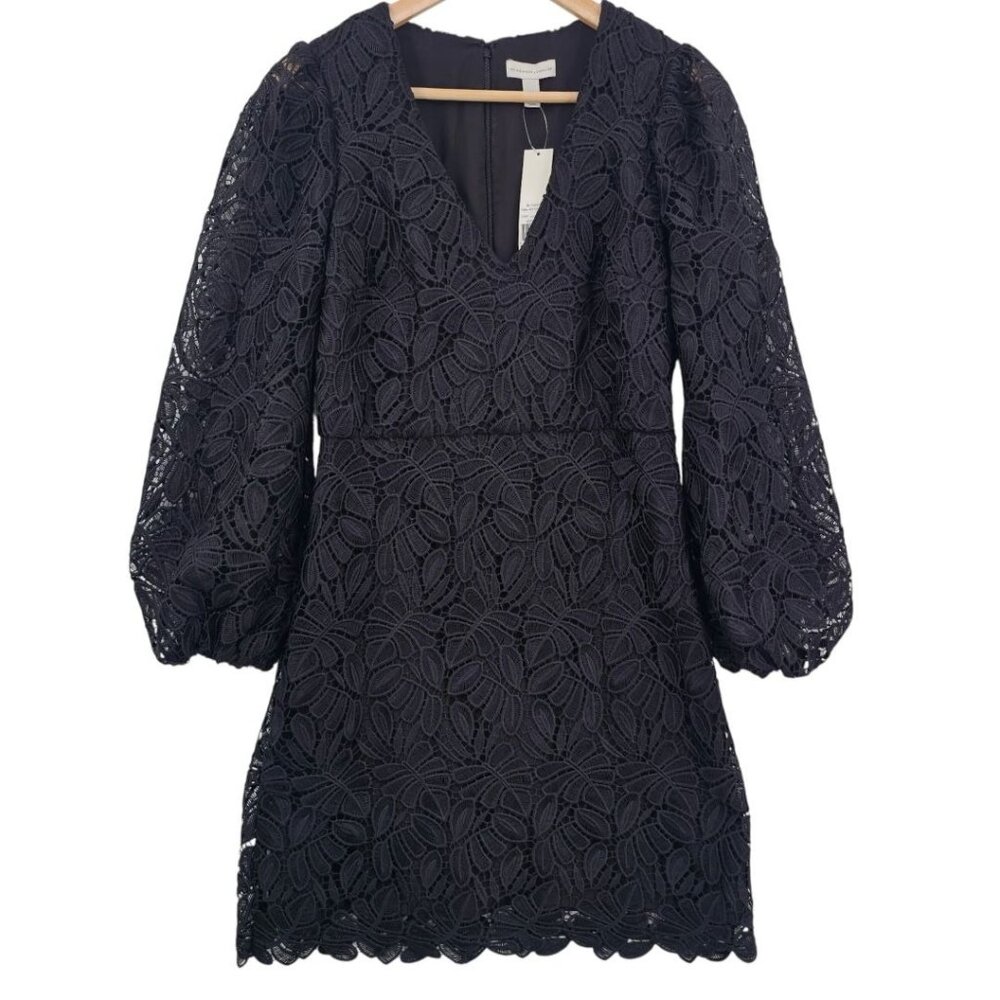Monique Lhuillier Womens 4 Black Lace Sydney Mini‎ Dress